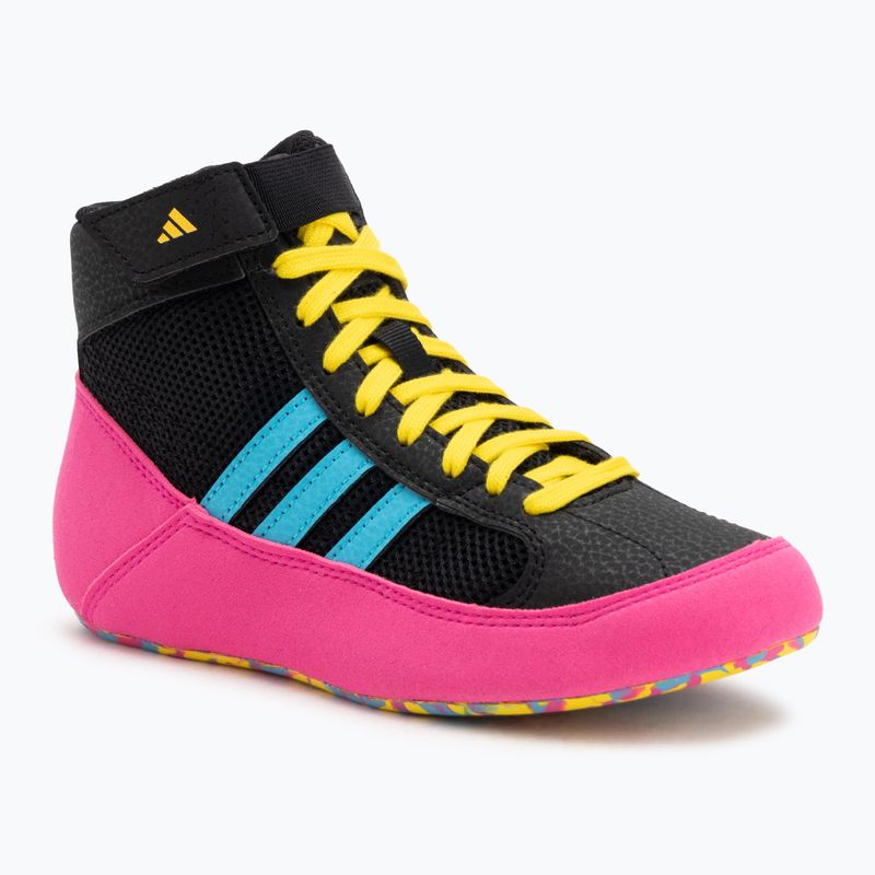 Kinder-Boxschuhe adidas Havoc core black/signal cyan/yellow