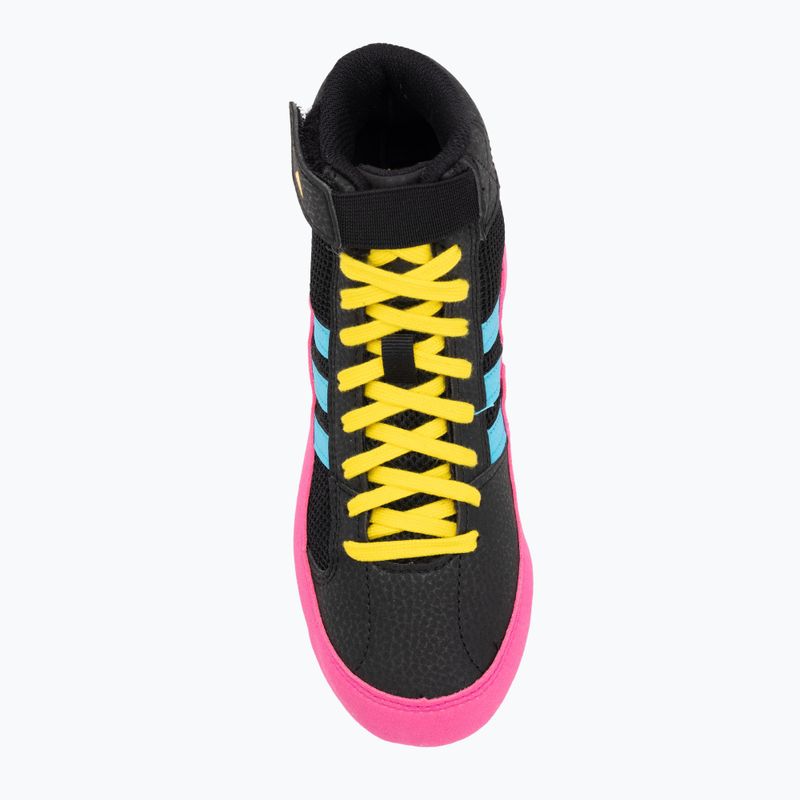 Kinder-Boxschuhe adidas Havoc core black/signal cyan/yellow 5
