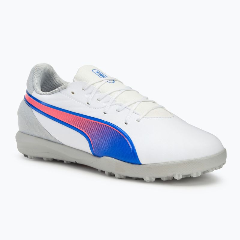 PUMA King Match TT Jr Kinder-Fußballschuhe puma weiß/bluemazing/flat light grey/sunset glow