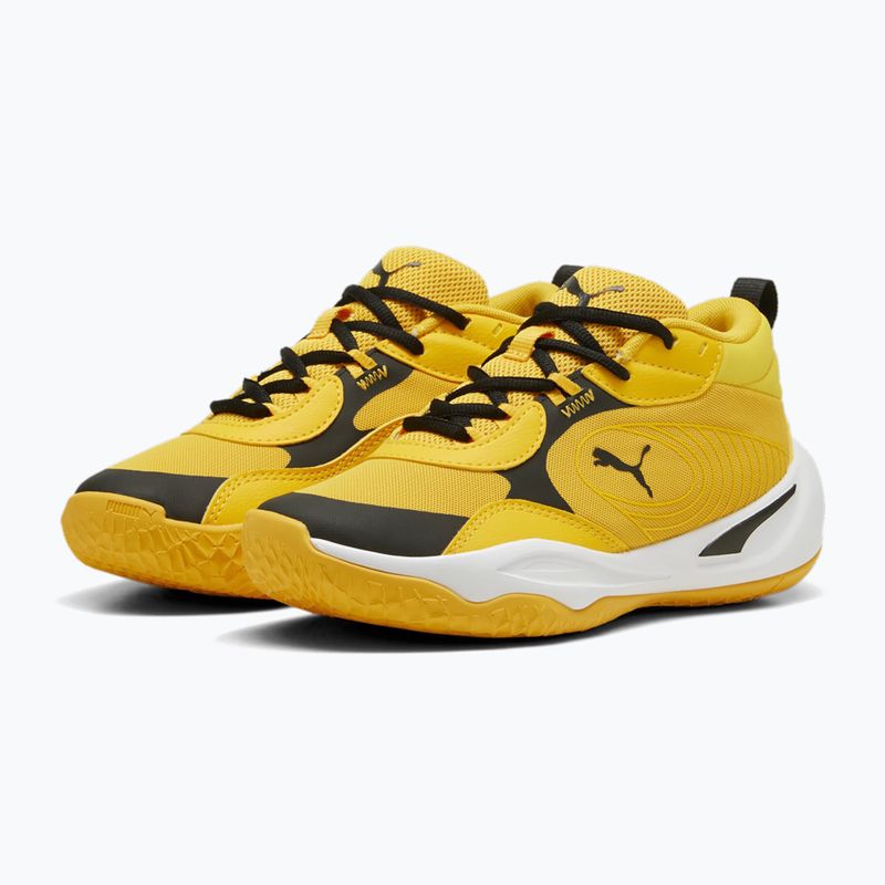 PUMA Playmaker Pro JR Kinder Basketball-Schuhe gelb sizzle/puma blackl 8