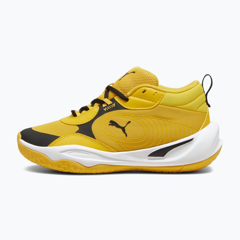 PUMA Playmaker Pro JR Kinder Basketball-Schuhe gelb sizzle/puma blackl 9