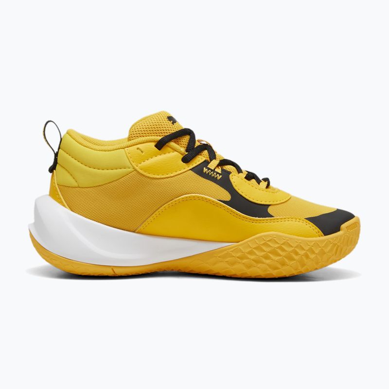 PUMA Playmaker Pro JR Kinder Basketball-Schuhe gelb sizzle/puma blackl 10