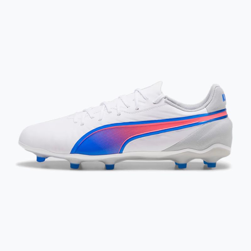 PUMA King Match FG/AG Fußballschuhe puma weiß/bluemazing/flat light grey/sunset glow 10