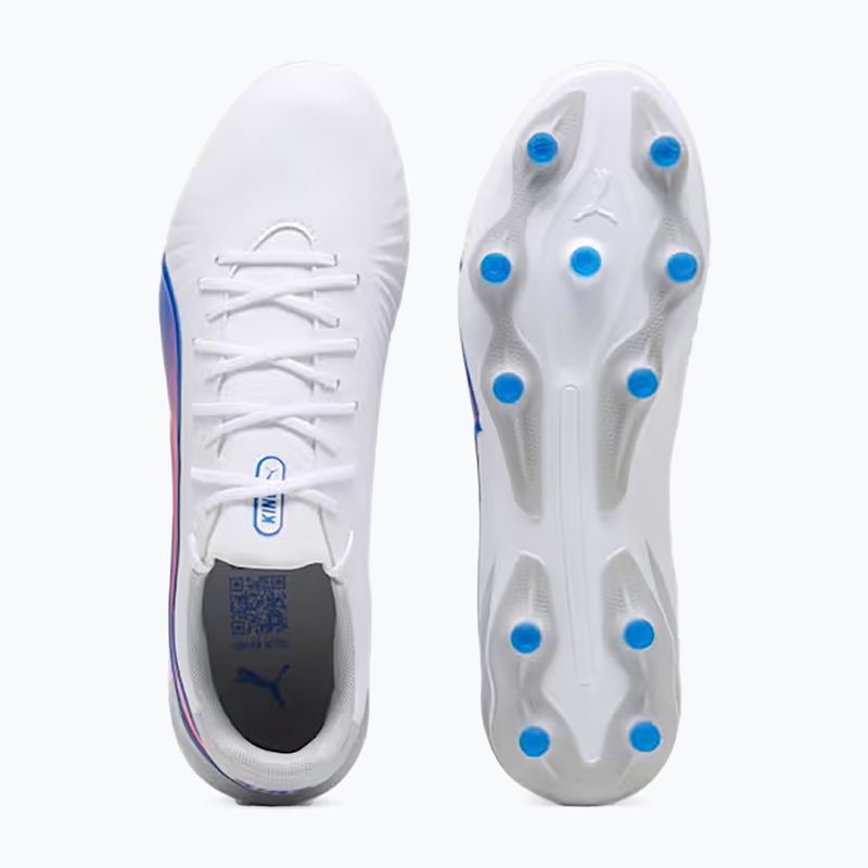 PUMA King Match FG/AG Fußballschuhe puma weiß/bluemazing/flat light grey/sunset glow 11
