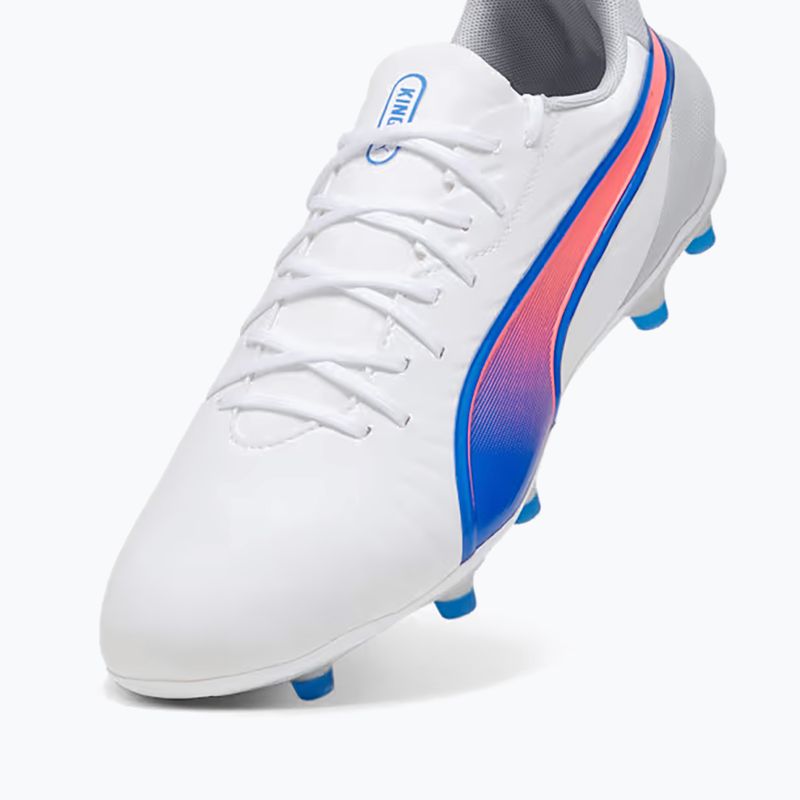 PUMA King Match FG/AG Fußballschuhe puma weiß/bluemazing/flat light grey/sunset glow 12
