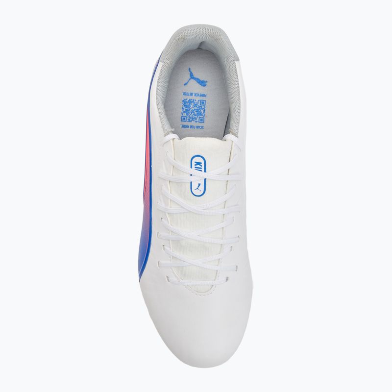 PUMA King Match FG/AG Fußballschuhe puma weiß/bluemazing/flat light grey/sunset glow 5
