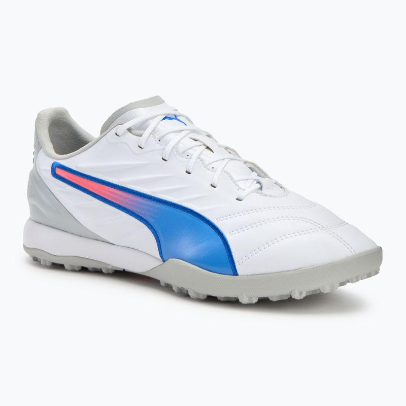 PUMA King Pro TT Fußballschuhe puma weiß/blauemazing/flach hellgrau/sunset glow