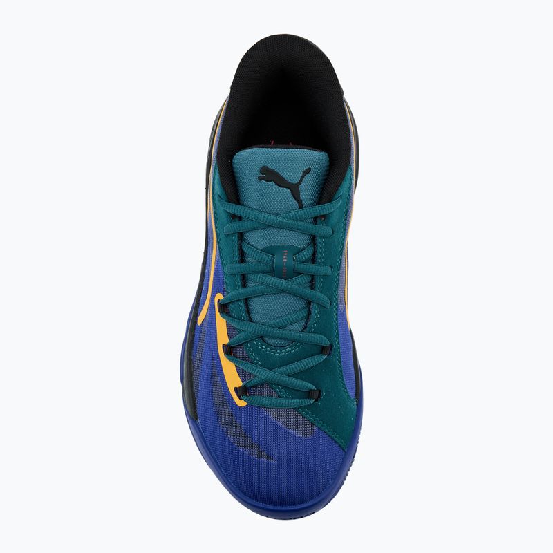 Basketballschuhe Herren PUMA All-Pro Nitro Crowd Craze lapis lazuli/cold green/puma black 5