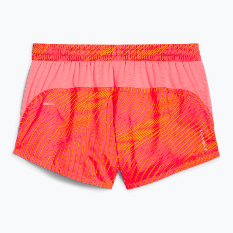 Damen-Laufshorts PUMA Run Favorite AOP Velocity 3" Sonnenuntergang glühen / Sonne Strom 2