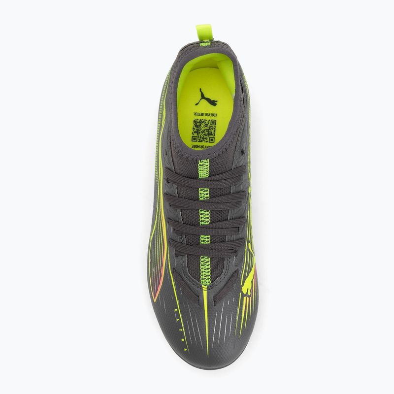 Fußballschuhe Kinder PUMA Ultra 5 Match FG/AG Jr matte aged silver/yellow alert/puma aged silver 5