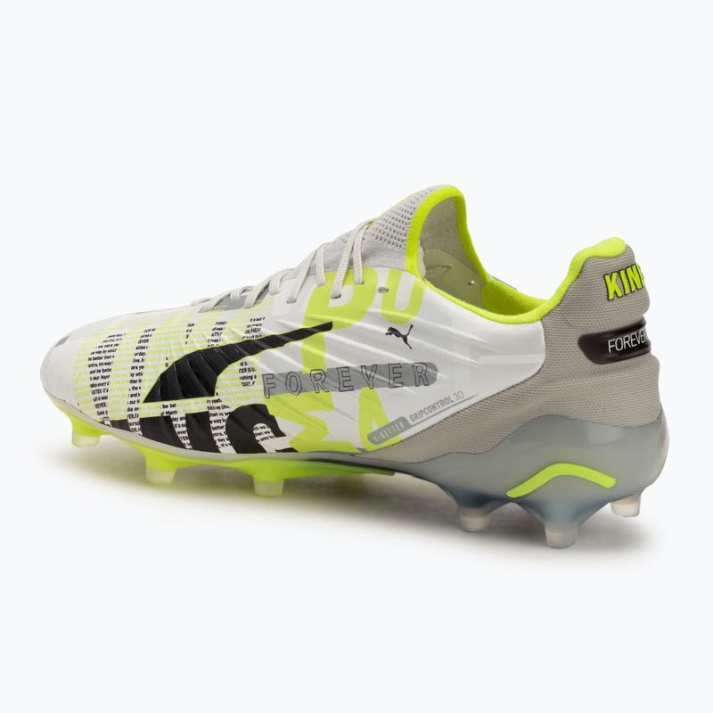 Fußballschuhe Herren PUMA King Ultimate Forever FG/AG feather gray/electric lime/puma white/flat light gray 3