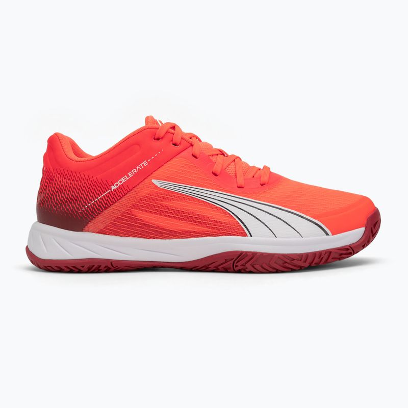 PUMA Accelerate Turbo Handballschuhe leuchtend rot/weiß/dunkelkarminrot/schwarz 2