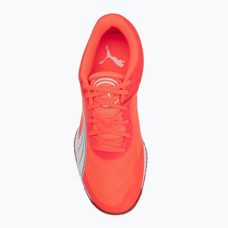 PUMA Accelerate Turbo Handballschuhe leuchtend rot/weiß/dunkelkarminrot/schwarz 5
