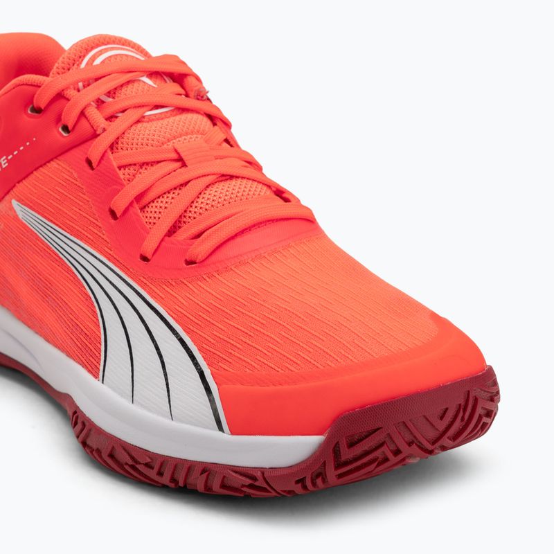 PUMA Accelerate Turbo Handballschuhe leuchtend rot/weiß/dunkelkarminrot/schwarz 7