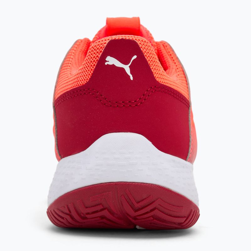 PUMA Accelerate Jr Kinder-Handballschuhe leuchtend rot/weiß/dunkelkarminrot/schwarz 6