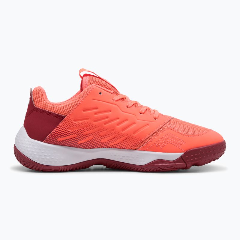 PUMA Accelerate Jr Kinder-Handballschuhe leuchtend rot/weiß/dunkelkarminrot/schwarz 8