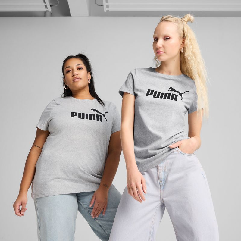 Shirt Damen PUMA ESS No. 1 Logo Tee Light Gray Heather 3