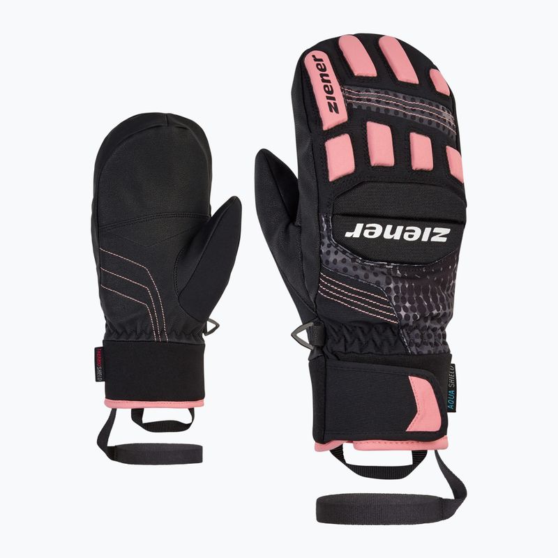 Skihandschuhe Kinder ZIENER Luron Aquashield PR Mitten black/pink vani 7