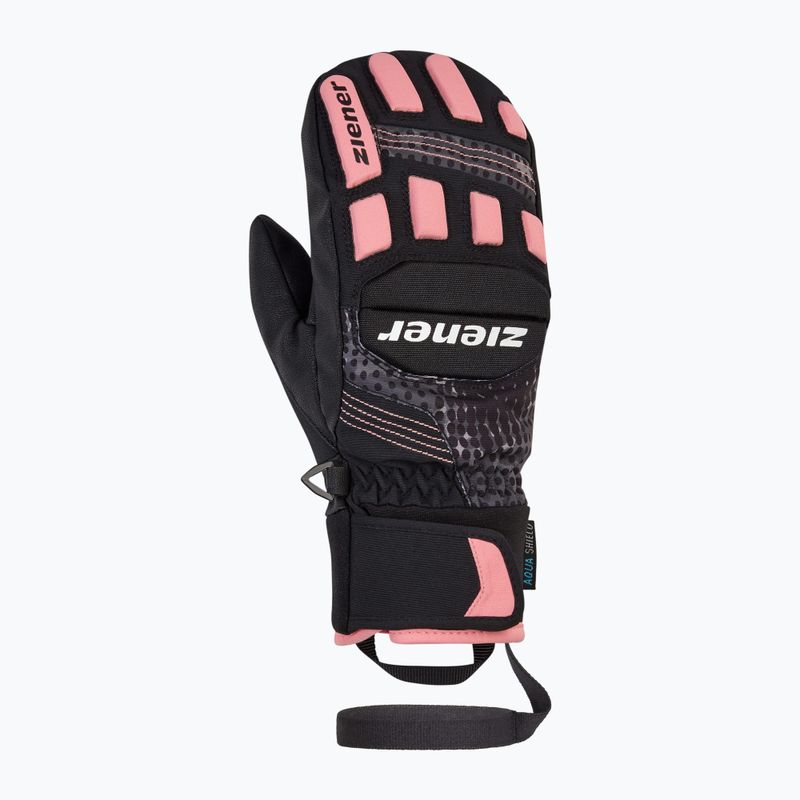 ZIENER Kinder-Skihandschuhe Luron Aquashield PR Mitten schwarz/pink vani 2