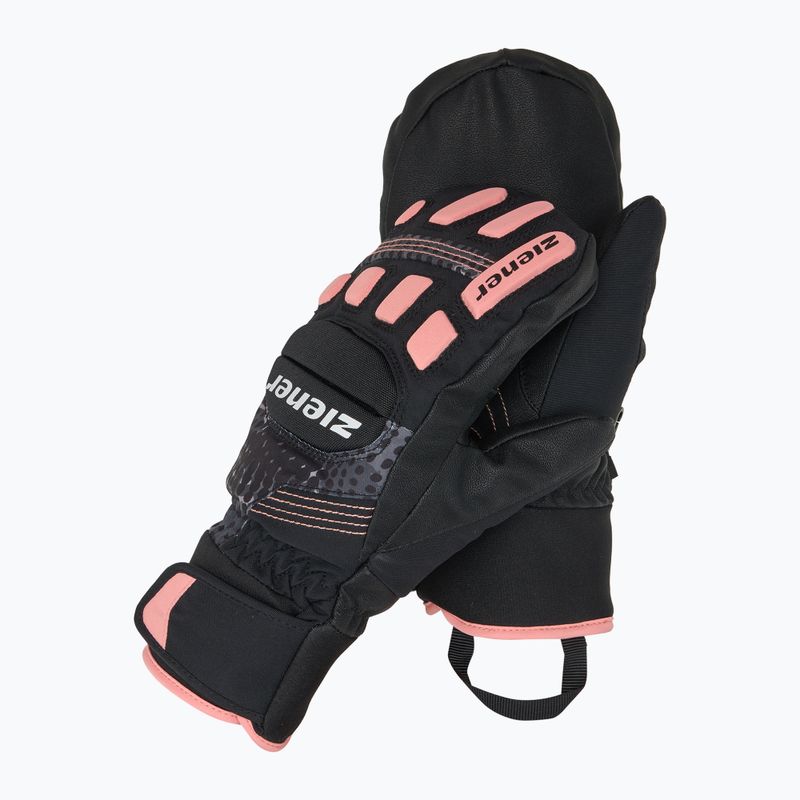 Skihandschuhe Kinder ZIENER Luron Aquashield PR Mitten black/pink vani