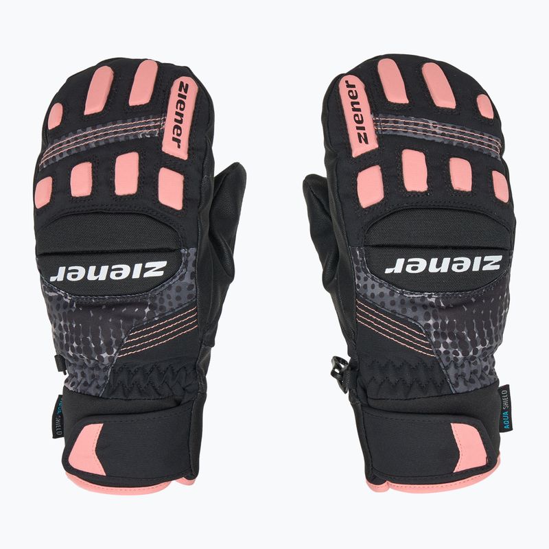 Skihandschuhe Kinder ZIENER Luron Aquashield PR Mitten black/pink vani 3