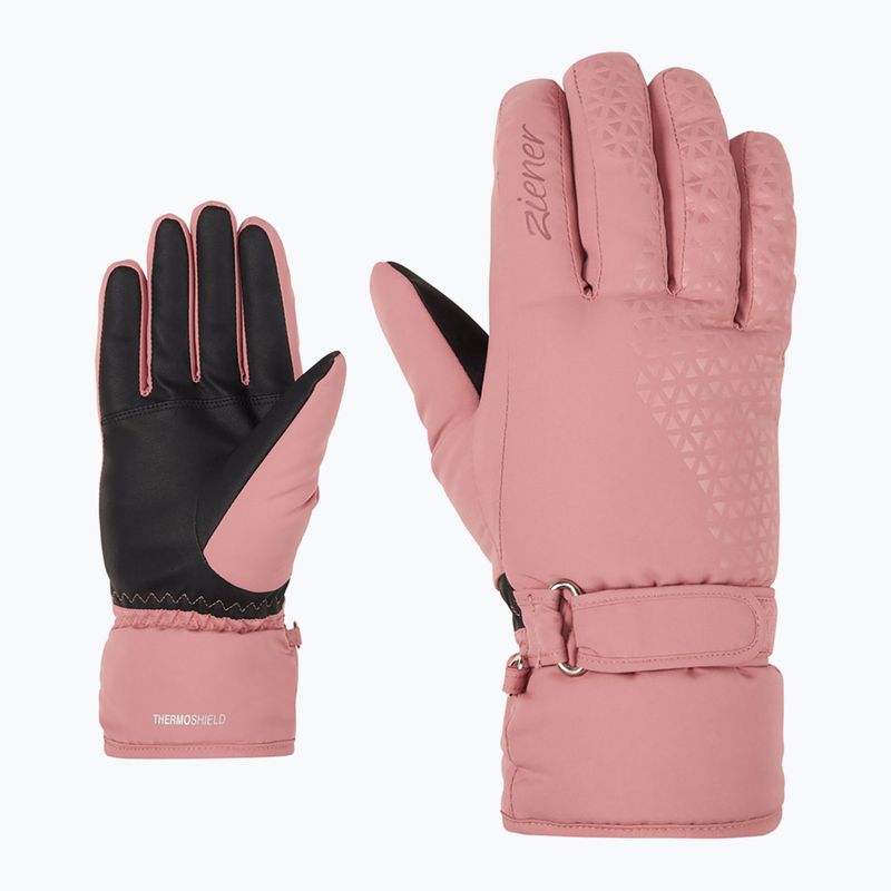 Damen-Skihandschuhe ZIENER Kisar Aquashield rose blossom