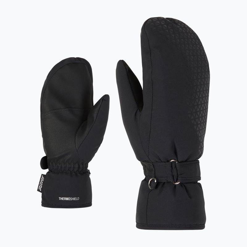 Skihandschuhe Damen ZIENER Kisar Aquashield Mitten black
