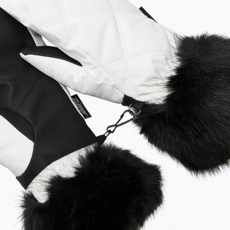 Damen-Skihandschuhe ZIENER Kwinzi-Z Mitten white 5