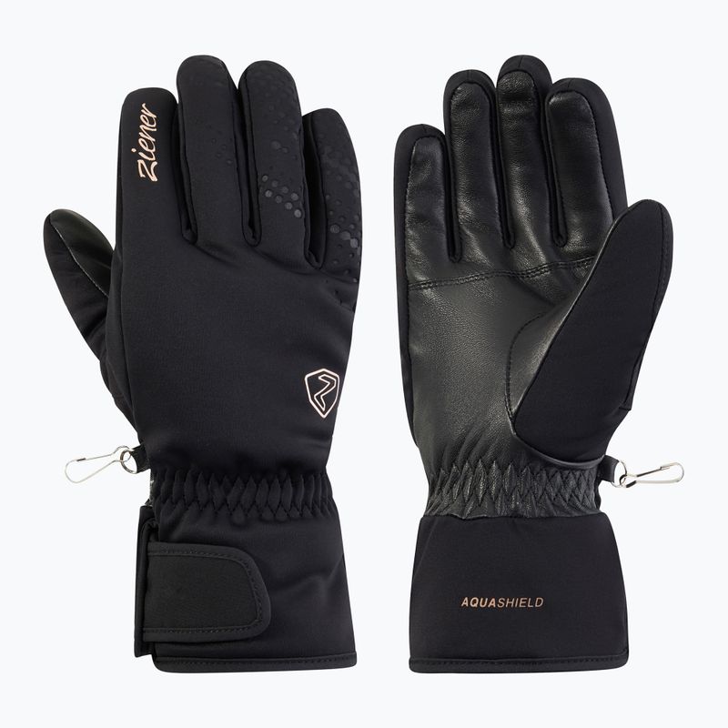 Damen-Skihandschuhe Ziener Kehnia-Z Aquashield PR Glove black/rose metallic