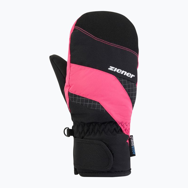 Kinder Skihandschuhe ZIENER Luuki-Z Aquashield black/pop pink 2