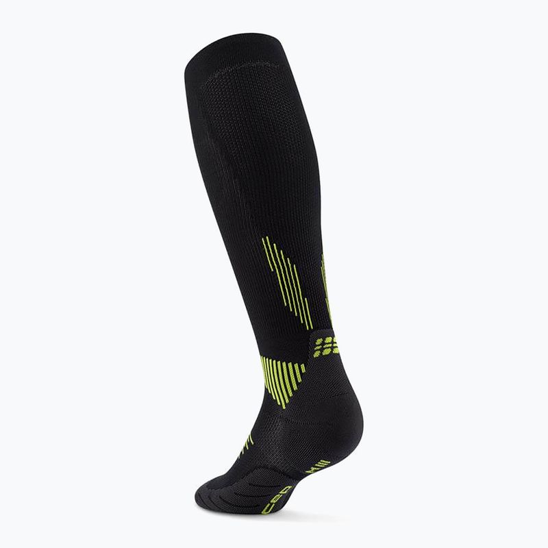 CEP Damen-Kompressionssocken Run Tall 5.0 schwarz/lime 3