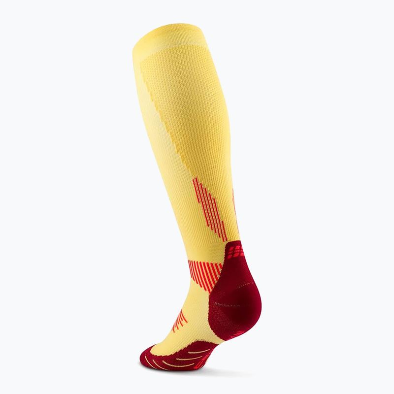 CEP Run Tall 5.0 Kompressionssocken für Frauen Ringelblume/Burgund 3