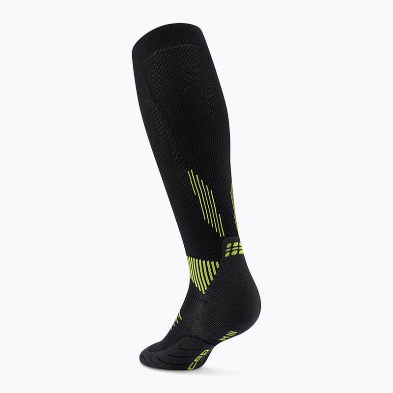 CEP Herren Kompressionssocken Run Tall 5.0 schwarz/lime 3