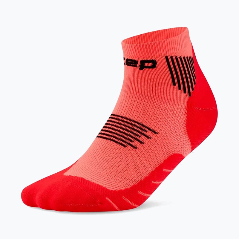 Damen Kompressionsstrümpfe CEP Run Low Cut 5.0 neon coral 2