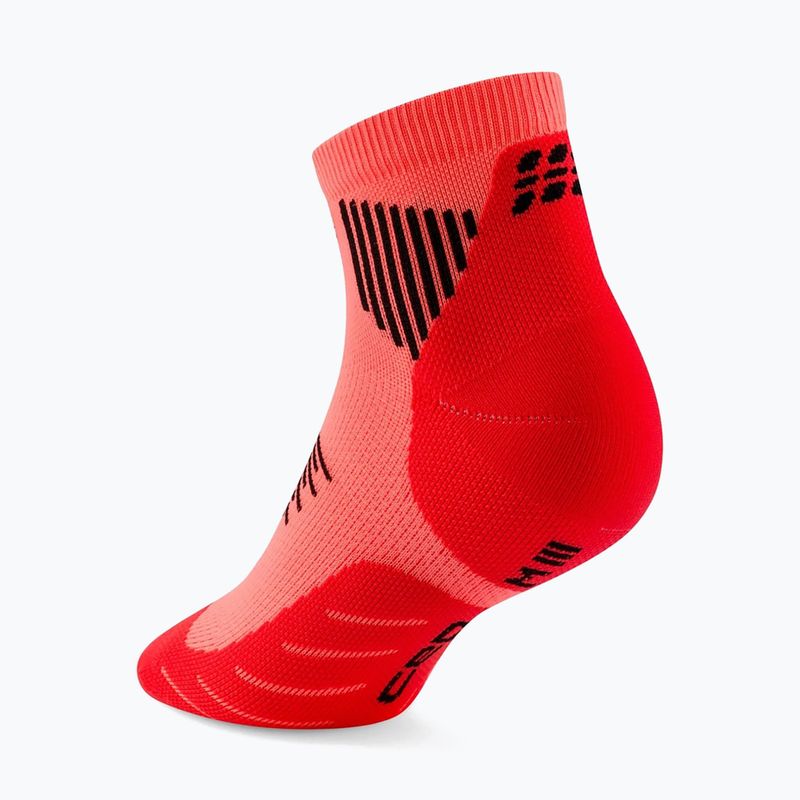 Damen Kompressionsstrümpfe CEP Run Low Cut 5.0 neon coral 3