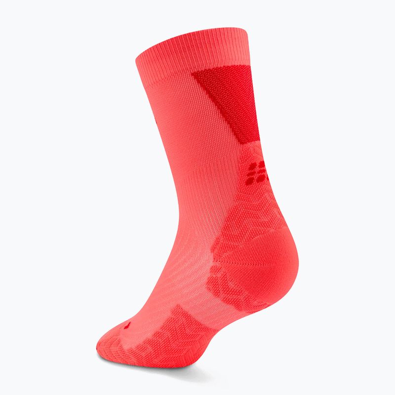 Damensocken CEP Ultralight Mid Cut 4.0 neon coral/red 3