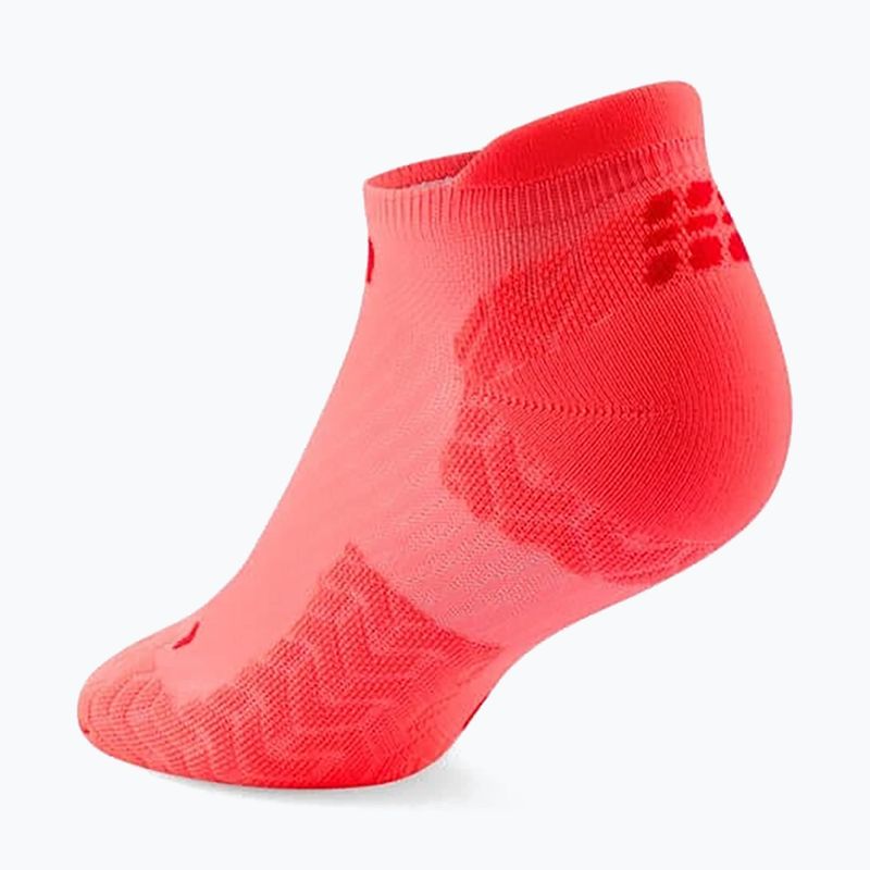 Männer Kompressionsstrümpfe CEP Ultralight No Show 4.0 neon coral/red 3