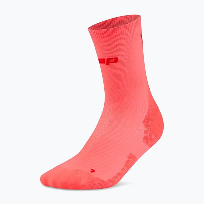 Männer Kompressionsstrümpfe CEP Ultralight Mid Cut 4.0 neon coral/red 2