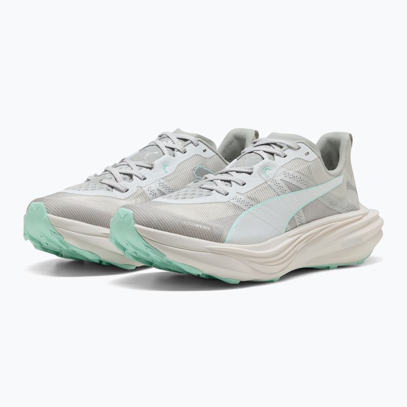 PUMA Deviate Nitro Elite Trail Damen Laufschuhe feder grau / mint schmelzen 3