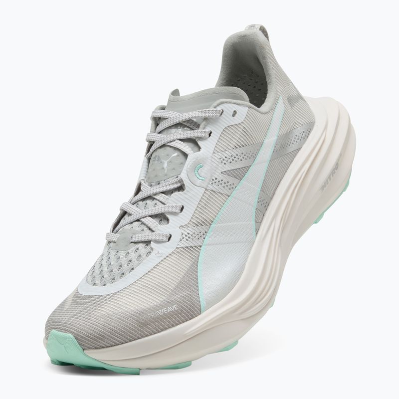 PUMA Deviate Nitro Elite Trail Damen Laufschuhe feder grau / mint schmelzen 5