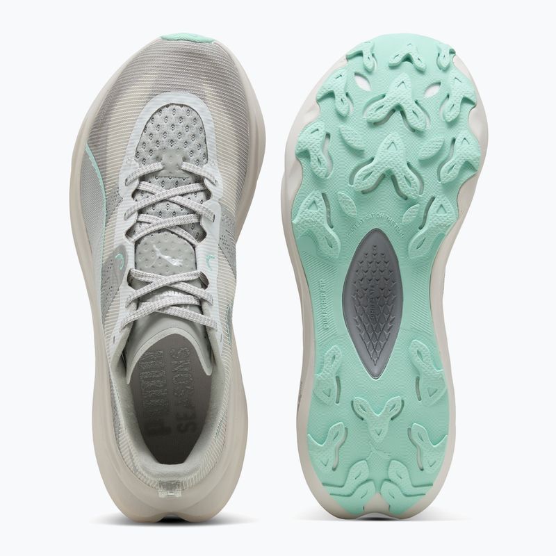 PUMA Deviate Nitro Elite Trail Damen Laufschuhe feder grau / mint schmelzen 6