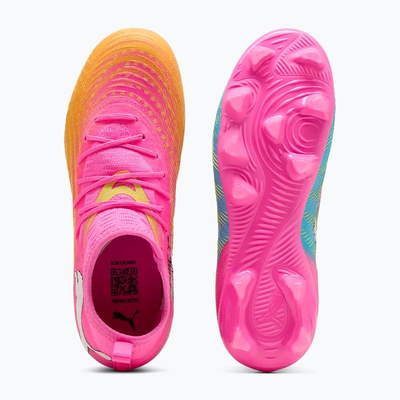 Kinder Fußballschuhe PUMA Future 9 Match FG/AG Jr poison pink/puma white/sun stream/bright aqua/puma black 3