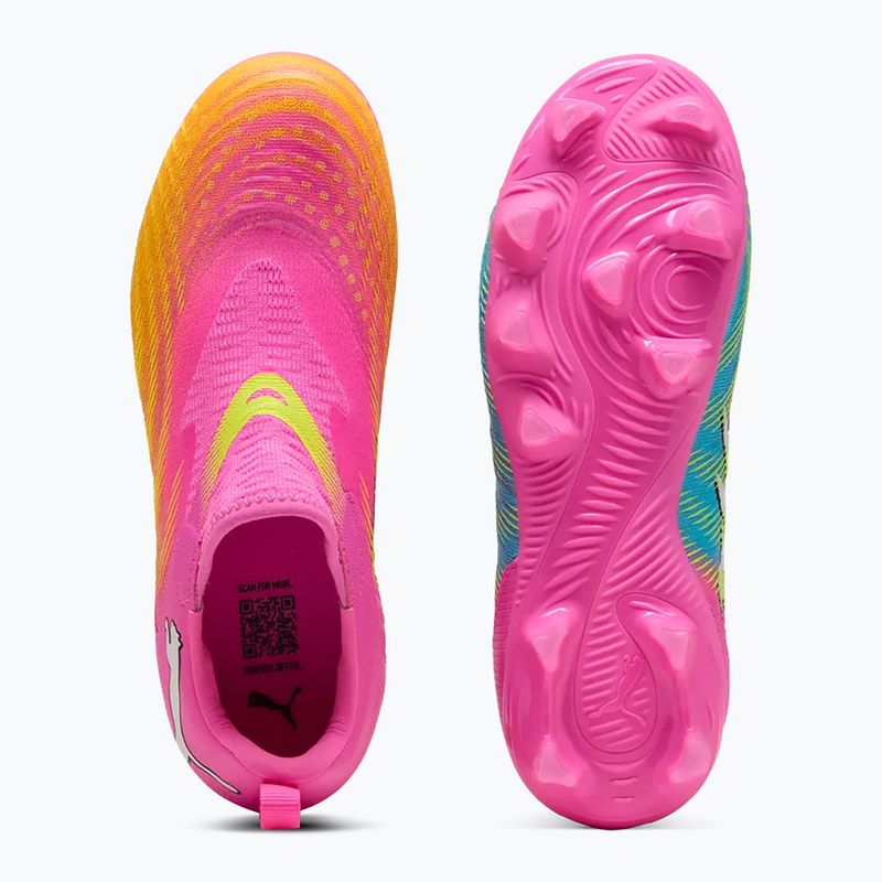 Kinder Fußballschuhe PUMA Future 9 Match LL FG/AG Jr poison pink/puma white/sun stream/bright aqua/puma black 4