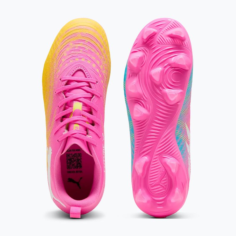 Kinder Fußballschuhe PUMA Future 9 Play FG/AG Jr poison pink/puma white/sun stream/bright aqua/puma black 3