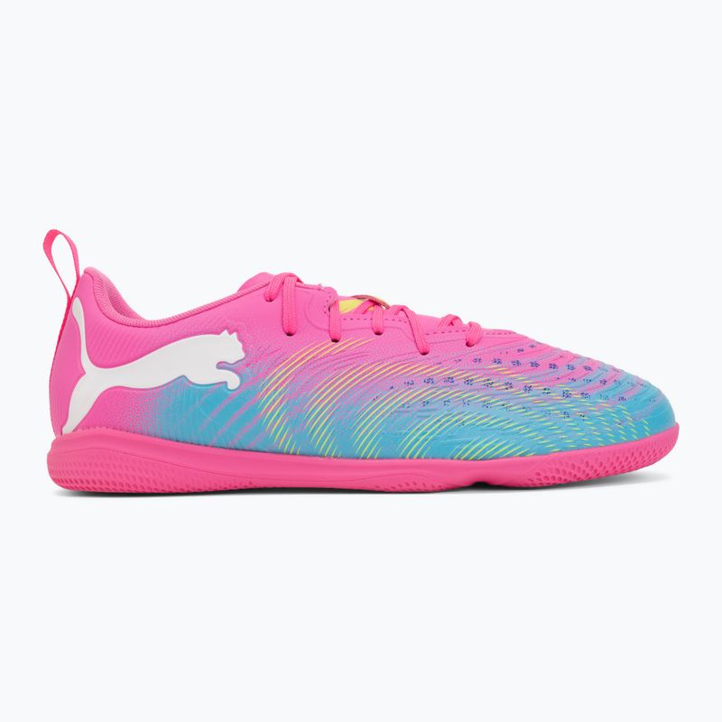 Kinder Fußballschuhe PUMA Future 9 Play IT Jr poison pink/puma white/sun stream/bright aqua/puma black 2
