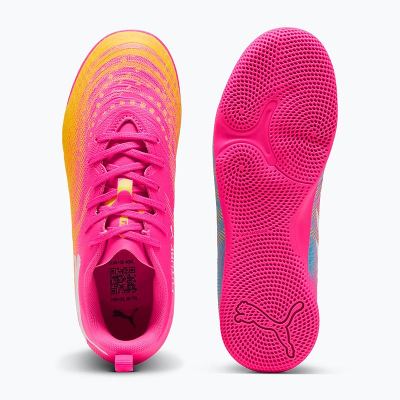 Kinder Fußballschuhe PUMA Future 9 Play IT Jr poison pink/puma white/sun stream/bright aqua/puma black 3