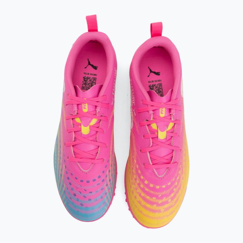 Kinder Fußballschuhe PUMA Future 9 Play TT poison pink/puma white/sun stream/bright aqua/puma black 5