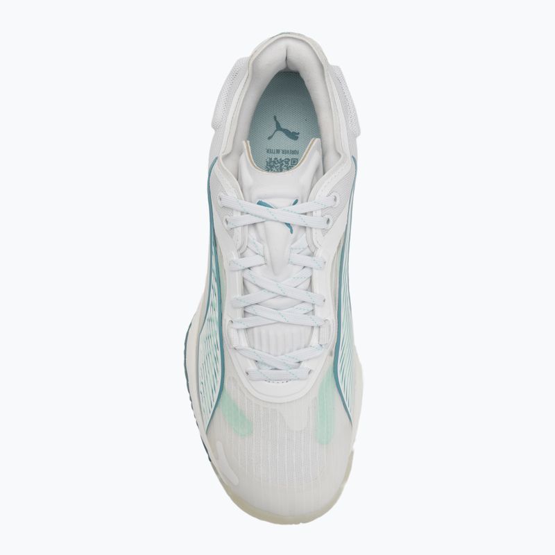 Damen-Handballschuhe PUMA Accelerate Nitro SQD 4 Game On puma white/baltic sea blue/fresh water 5