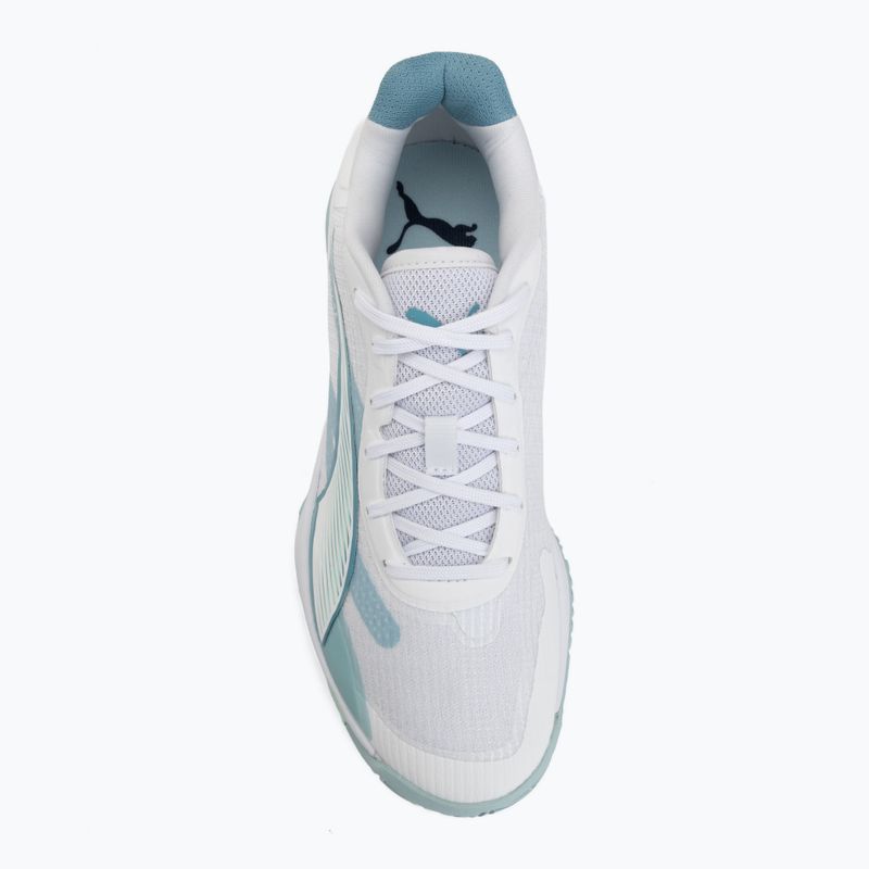Handballschuhe PUMA Accelerate Pro 4 Game On puma white/baltic sea blue/fresh water 5