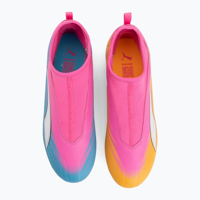 Kinder Fußballschuhe PUMA Ultra 6 Match+ LL FG/AG Jr poison pink/puma white/sun stream/bright aqua/puma black 5